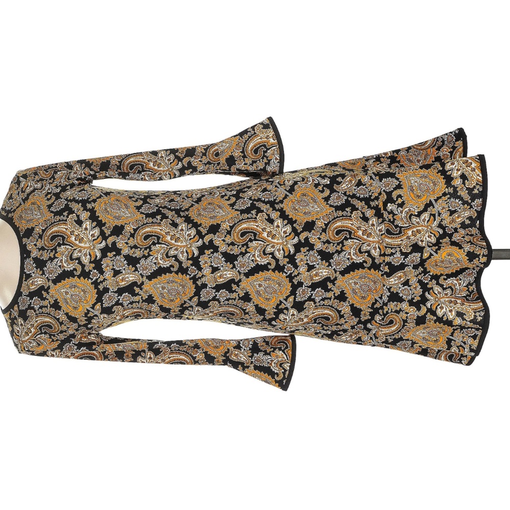 Michael Kors Black and Gold Paisley Dress